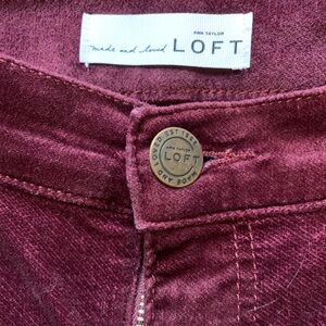 Cozy dark red velvet jeans